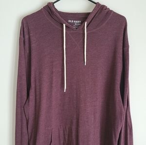 Old Navy Hooded T-Shirt Pullover in Burgundy